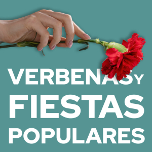 mano clavel rojo texto verbenas y fiestas populares